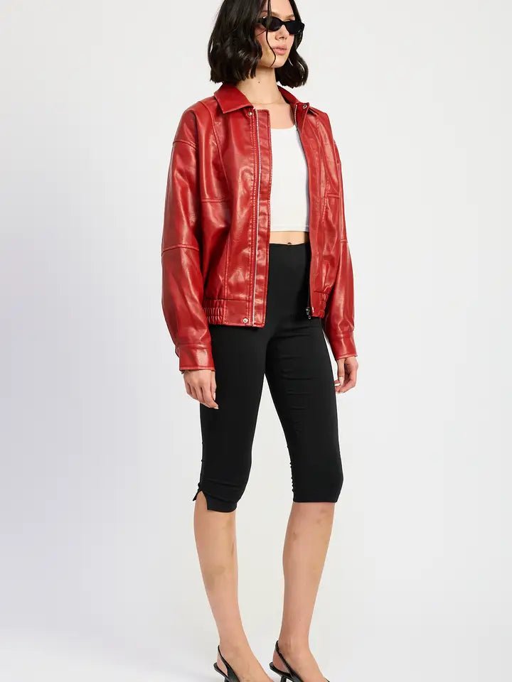 Vegan Bomber - Polkadots & Moonbeams LAPolkadots & MoonbeamsRedSVegan Bomber
