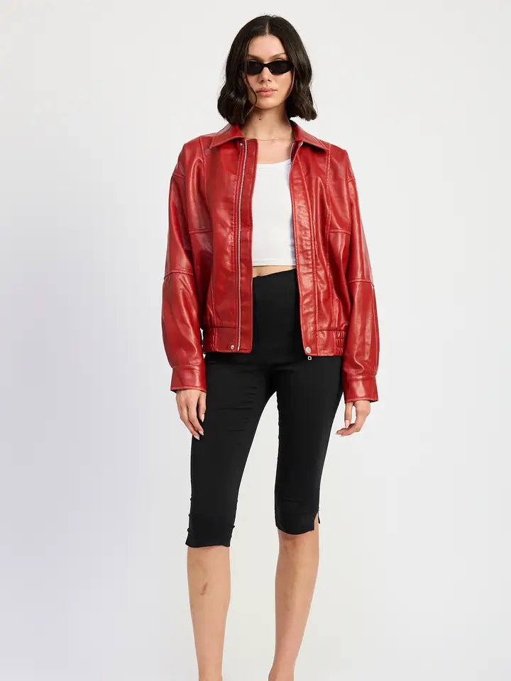 Vegan Bomber - Polkadots & Moonbeams LAPolkadots & MoonbeamsRedSVegan Bomber