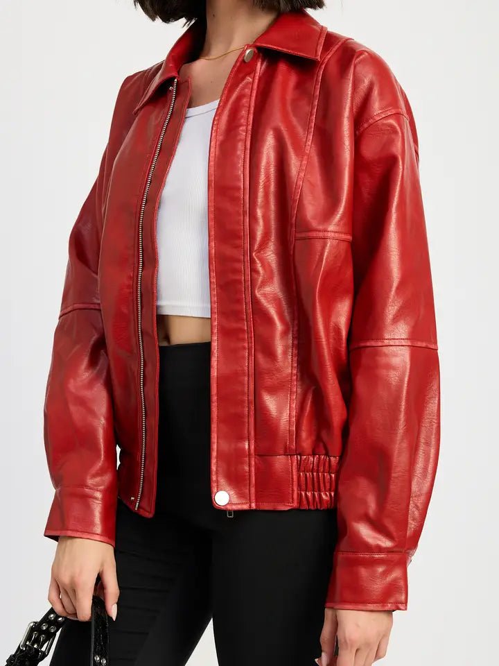 Vegan Bomber - Polkadots & Moonbeams LAPolkadots & MoonbeamsRedSVegan Bomber