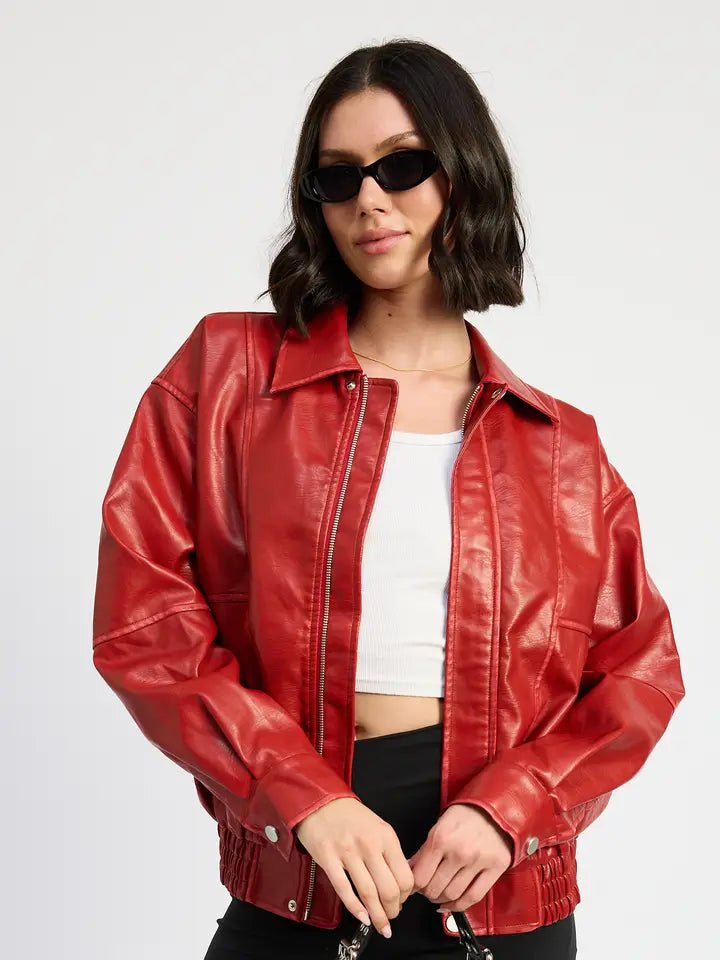 Vegan Bomber - Polkadots & Moonbeams LAPolkadots & MoonbeamsRedSVegan Bomber