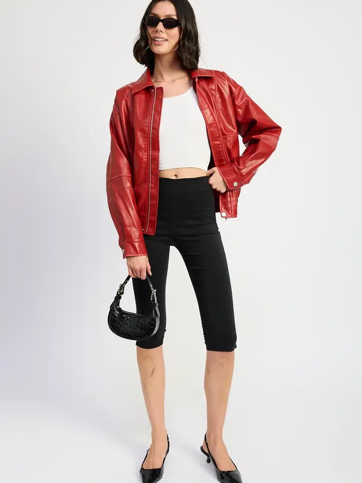 Vegan Bomber - Polkadots & Moonbeams LAPolkadots & MoonbeamsRedSVegan Bomber