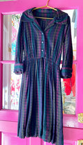 Vintage Dark Stripe Swing Dress - Polkadots & Moonbeams LAVintageVintage Dark Stripe Swing Dress