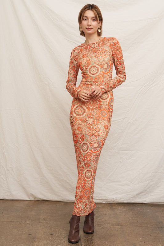 Mesh Boat Neck Maxi