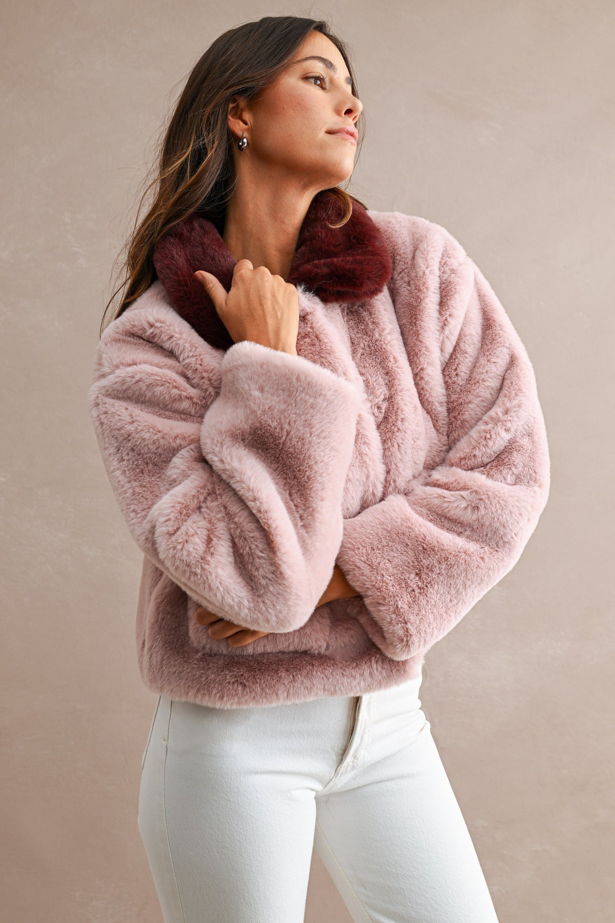 Wendy Pink Faux Fur Jacket