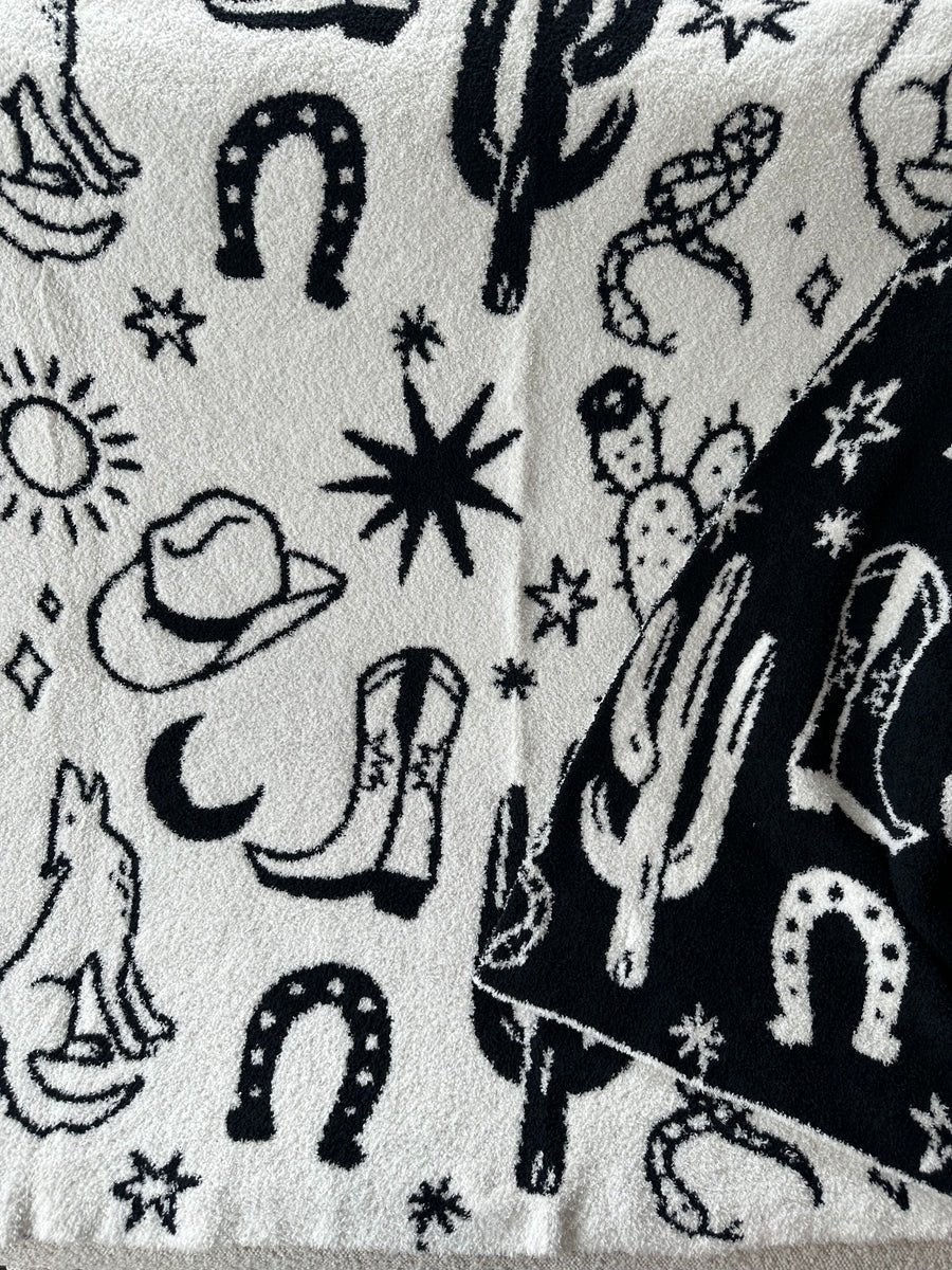Western Luxe Blanket - Polkadots & Moonbeams LALocal BeachBLACK/WHITEWestern Luxe Blanket