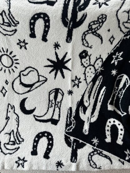 Western Luxe Blanket - Polkadots & Moonbeams LALocal BeachBLACK/WHITEWestern Luxe Blanket