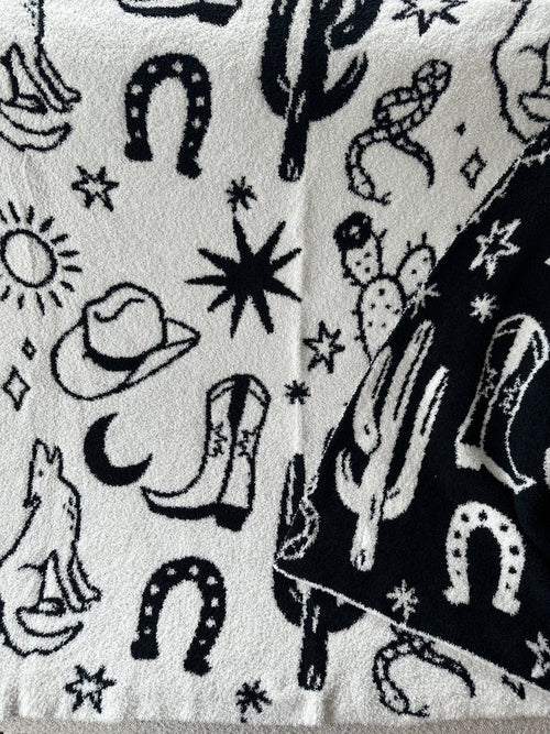 Western Luxe Blanket - Polkadots & Moonbeams LALocal BeachBLACK/WHITEWestern Luxe Blanket