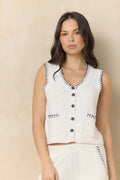Whipstitch Vest Top - Polkadots & Moonbeams LAVintage HavanaivorySWhipstitch Vest Top