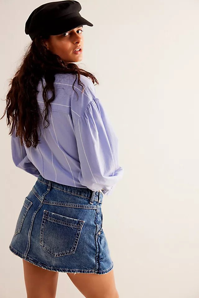 Wynne Denim Skirt - Polkadots & Moonbeams LAFree PeopleBlue24Wynne Denim Skirt