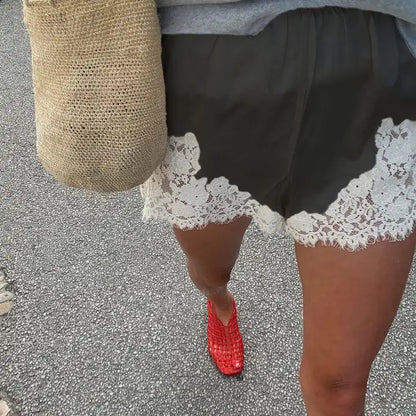Y2k Lace Trim Shorts - Polkadots & Moonbeams LAPolkadots & MoonbeamsBLACK/WHITESY2k Lace Trim Shorts
