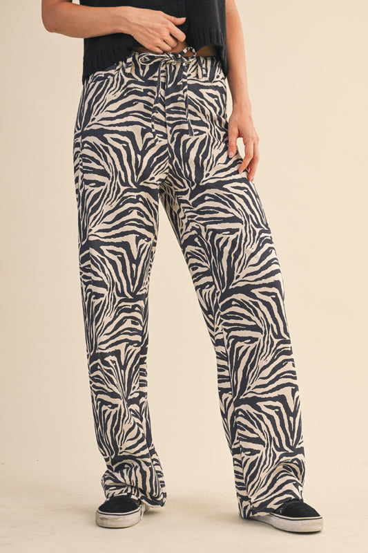 Zebra Faux Suede Pants