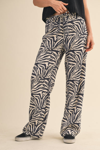 Zebra Faux Suede Pants