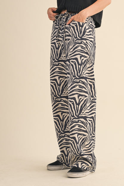 Zebra Faux Suede Pants