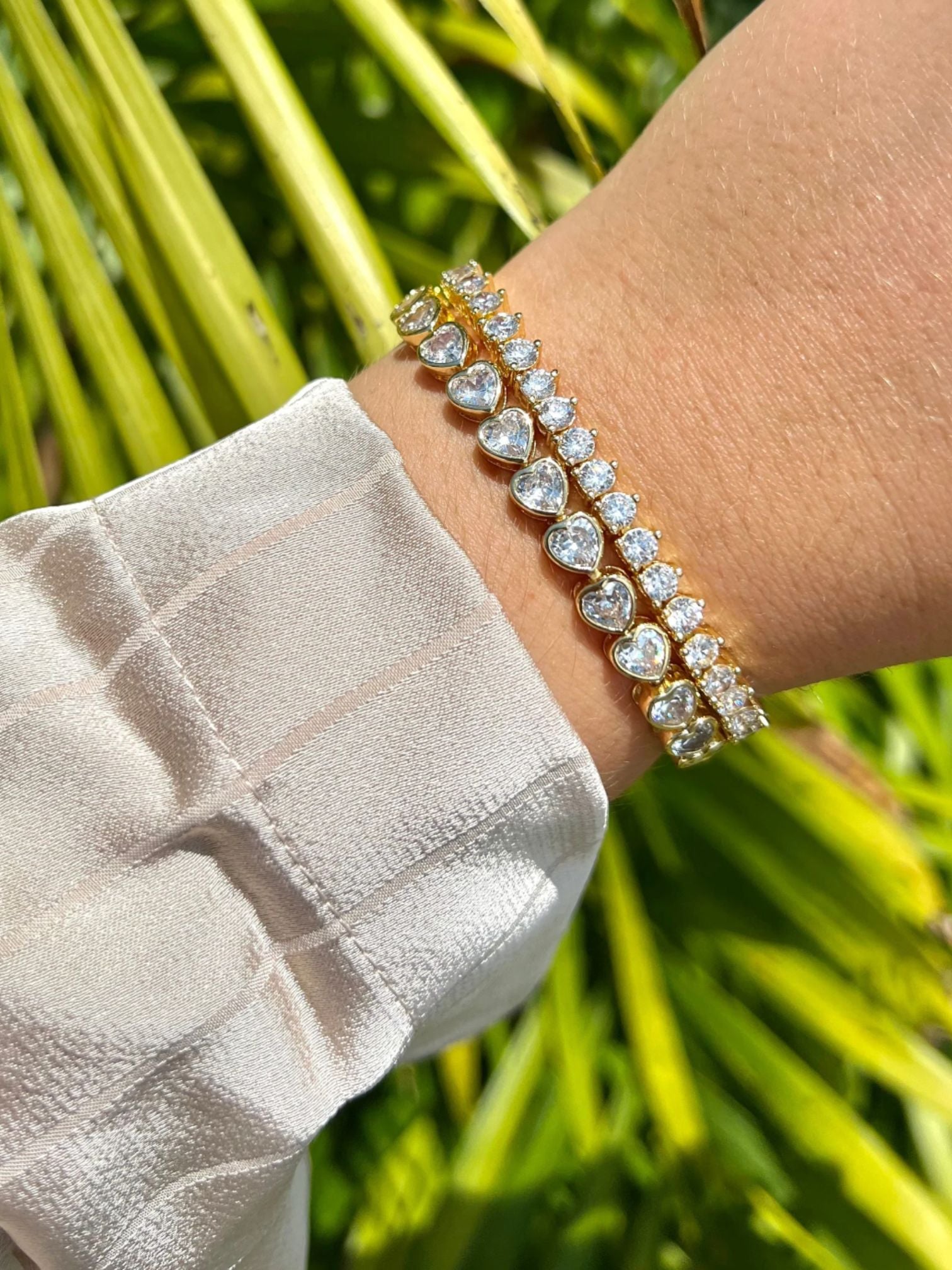 Gold plated CZ tennis bracelet