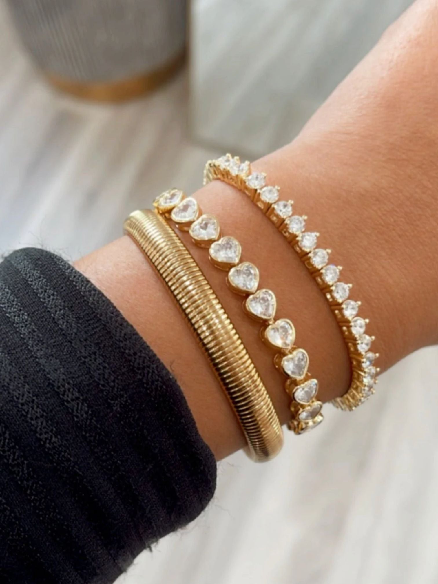 Gold plated CZ tennis bracelet