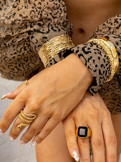 Gold beaded wrap bracelet