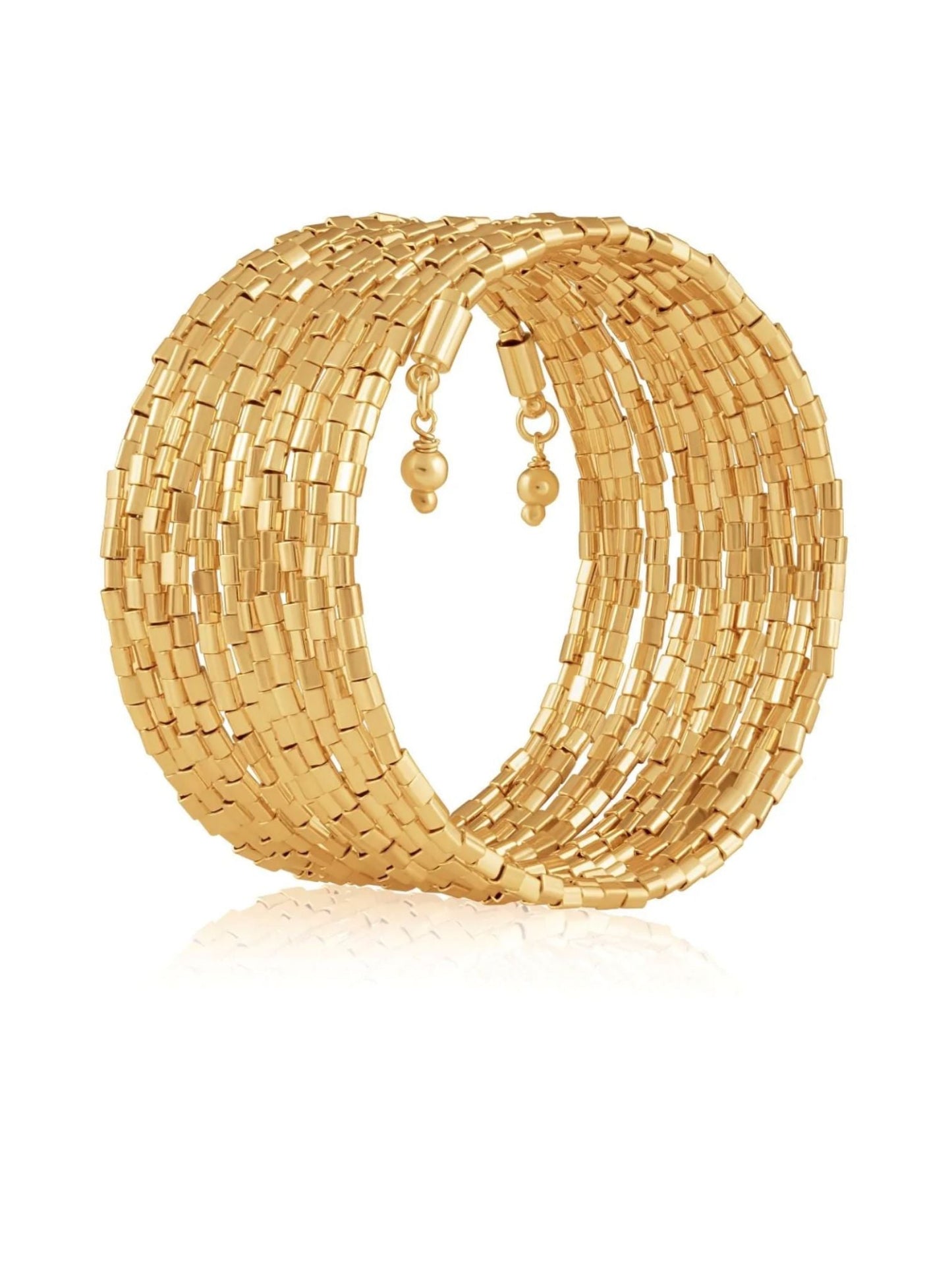 Amina Wrap Bracelet - Polkadots & Moonbeams LASahira JewelryGold beaded wrap bracelet