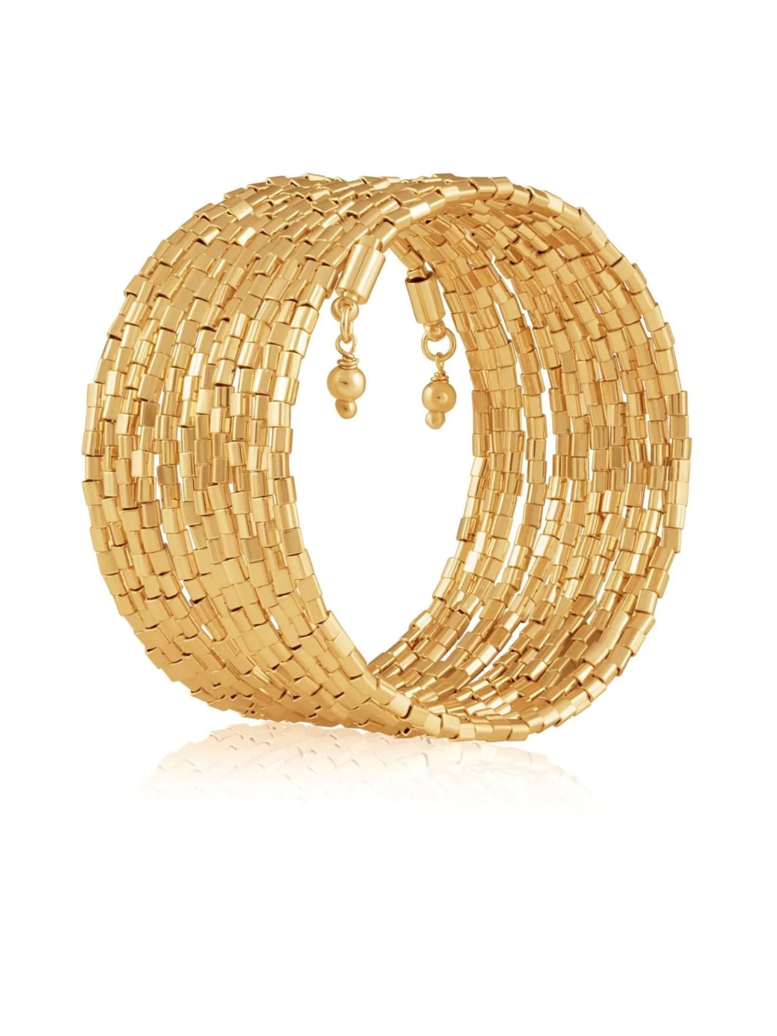 Amina Wrap Bracelet - Polkadots & Moonbeams LASahira JewelryGold beaded wrap bracelet