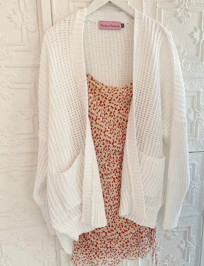 Cutting Class Cardigan - Polkadots & Moonbeams LAPolkadots & MoonbeamsS/MWhiteCutting Class Cardigan