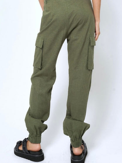 Linen Cargo Pants - Polkadots & Moonbeams LABeige BotanySmallGreenLinen Cargo Pants